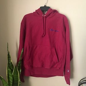 Red champion hoodie